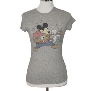 Wonderful World of Disney y2k Mickey Mouse t-shirt playing guitar music
